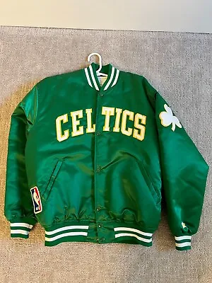 Vintage Rare NBA Boston Celtics Green Starter Satin Bomber Jacket Men’s L • $225