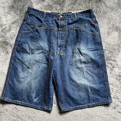 Marithe Francois Girbaud Jean Shorts Mens Size 36 Blue Denim Baggy Hip Hop Y2K • $25.09