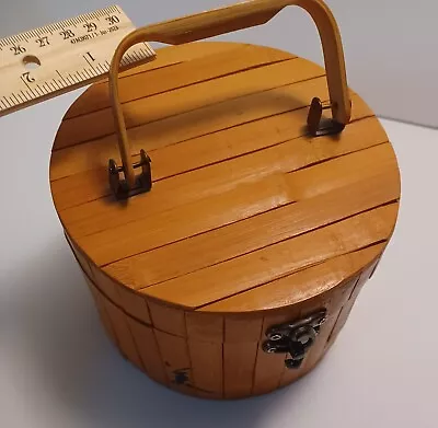 Vtg Bamboo Purse Sewing Box Or Accent Display Piece See All Pics • $12.97
