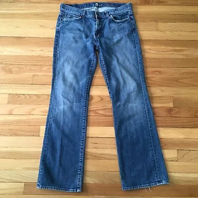Seven For All Mankind Bootcut Stretch Denim Jeans 34x31 Faded • $28.99