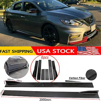 Side Skirt Extension Lip Body Kits Carbon Fiber Painted For Nissan Sentra Nismo • $79.99