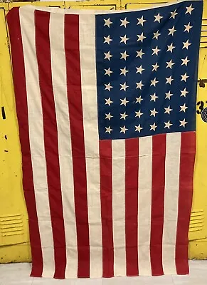 Vintage American 48 Star Flag 41” X 57” HTS Americana Decor • $89.99