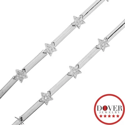 $140.50 • Buy Estate 0.50ct Diamond 14K White Gold Star Long Earrings Jackets 10.36 Grams NR