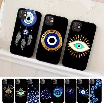 Turkish Lucky Evil Eyes Case For IPhone 14 13 12 11 Pro Max XR Xs X Soft Cover • £3.58