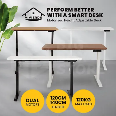 Viviendo Motorised Electric Height Adjustable Frame Office Sit Standing Desk • $319.95