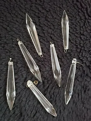$4.99 • Buy Vintage Salvage Chandalier Prisms Lot Of 7 - For Parts Or Repair
