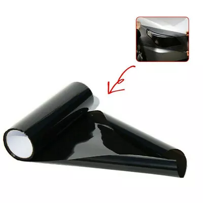 12 X72  Dark Gloss Black Headlight Smoke Fog Taillight Light Tint Film Vinyl • $10.99