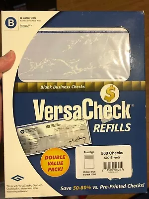 VersaCheck Security Business Check Refills: Form #1000 Business - Blue Prestige • $15