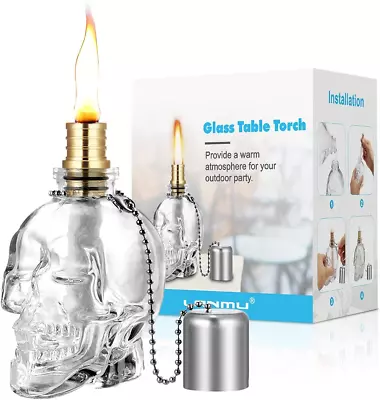 Molded Glass Table Torch Outdoor Patio Garden Torch DIY Skeleton Tabletop Deco • $15.93