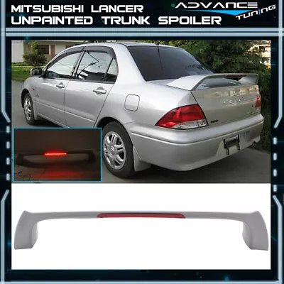 Fits 02-07 Mitsubishi Lancer EVO Style Unpainted LED Rear Trunk Spoiler Wing ABS • $104.99