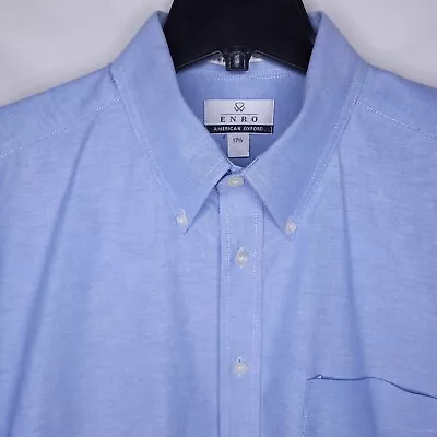 Enro Dress Shirt Mens 17.5 Blue American Oxford Preppy Office Business  • $18