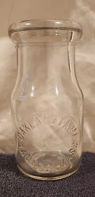 Scarce Old Embossed Milk Bottle Cream Oakland Farm Taunton Mass Ma Dairy  • $75