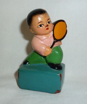 £0.99 • Buy Vintage Painted TERRACOTTA Figure JAPANESE Tennis Player 6cm High C1920/30's