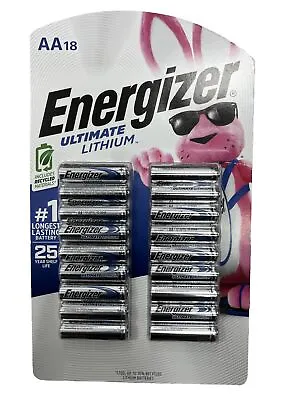 Energizer Ultimate Lithium AA 18 Batteries EXP: 2041-2048 SEALED • $34.99