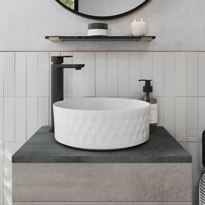 Affine Round Countertop Basin Gloss White - 360 X 360mm • £35.97