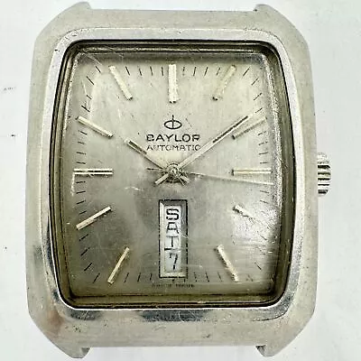 Vintage Baylor Men's Automatic Wristwatch ETA 2789 Steel Chunky Oversized • $100