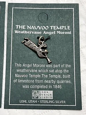 Silver Weathervane Angel Moroni Charm 925 Lyon Studio Nauvoo Temple On Card • $15