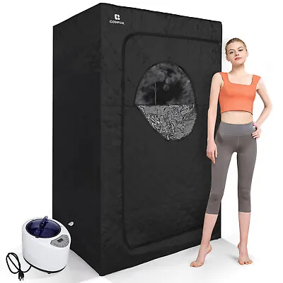 New Black 1000W Portable 2.6L Personal Steam Sauna Home Spa Tent Detox Therapy • $96.89