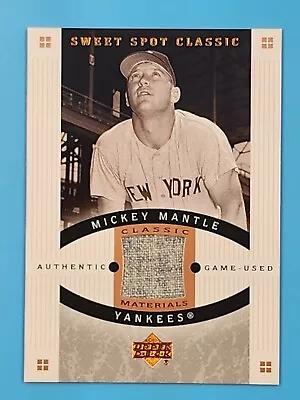 2005 Mickey Mantle Upper Deck Sweet Spot Classic Materials #CM-MM Yankees Jersey • $174.99