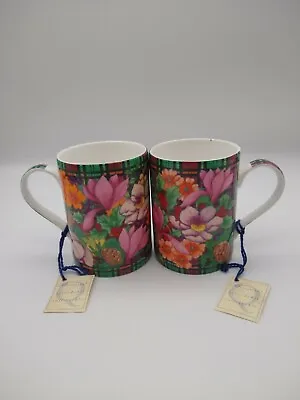 2 X Queens Mug Fine Bone China Festive Tartans Christmas Mugs • £14.99