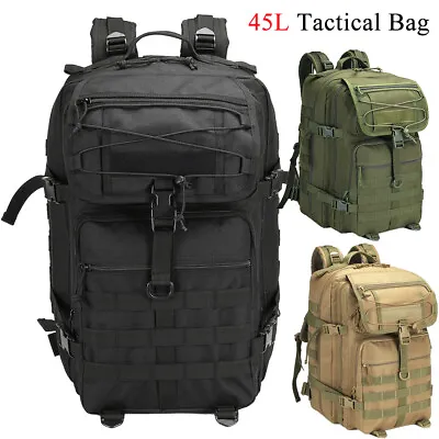 45L Military Molle Backpack Large Tactical Army Bags Rucksack 3 Day Travel Pack • $27.59