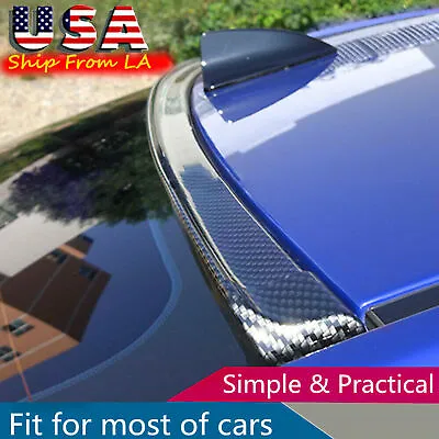 $15.99 • Buy 4.9ft 3D Carbon Fiber Car Rear Wing Lip Spoiler Tail Trunk Roof Trim Luxury Kit