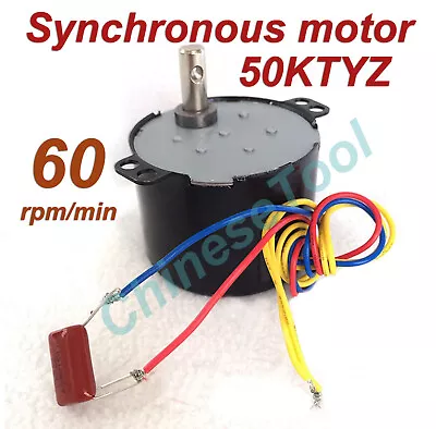 US Stock Synchronous Motor 50KTYZ AC 110V 120V 50/60Hz 60r/m CW/CCW 6W • $17.42