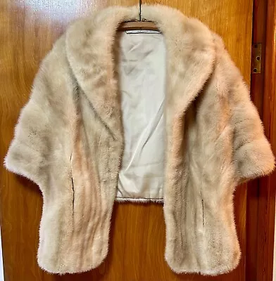 EMBA Pearl Natural Pale Beige Mink Stole - Vintage Fur • $109.99