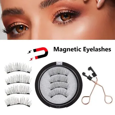 No Glue Magnetic Eyelashes Without Eyeliner Natural Look False Lashes  Unisex • £5.47