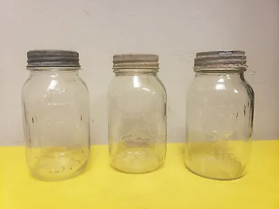 Lot Of 3 Ball Mason Jars W/ Glass Lid  Liberty Bell  Mom's Mason Jar  Star Jar • $12.50