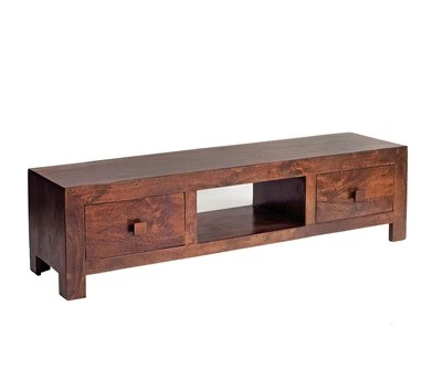 £304.99 • Buy Mango Dark Wood 2 Drawer Plasma LCD Media TV Stand Unit Living Room Furniture