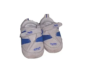 Minnies Uk 2 3 - 6 Months Blue Grey Crawling Age Size Ant Print Shoes Baby New • £8.99