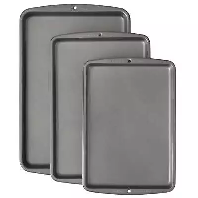 Wilton Steel Non Stick Baking Pan Set 3 Piece Made Of Durable Heavyweight Steel • $14.09