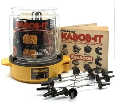 Vintage WEAR EVER ElectricKABOB IT Hors D'oeuvre SHISH KABOB Rotisserie WORKING • $54.95