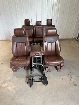 11-16 Ford F350 Sd King Ranch Seats & Console Interior Tan Brown Leather • $3000