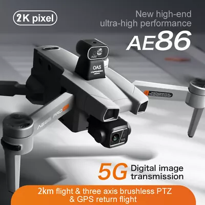 AE86 Pro Max GPS FPV Drone Obstacle Avoidance 3-axis Gimbal 2K Camera Quadcopter • £220