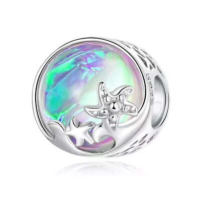 £17.95 • Buy 💖 Beach Waves Charm Bead Crystal Sea Star Genuine 925 Sterling Silver 💖