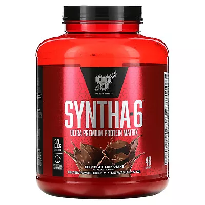 BSN Syntha-6 Protein Powder Drink Mix Chocolate Milkshake 5 Lbs (2.27 Kg) • $69.33