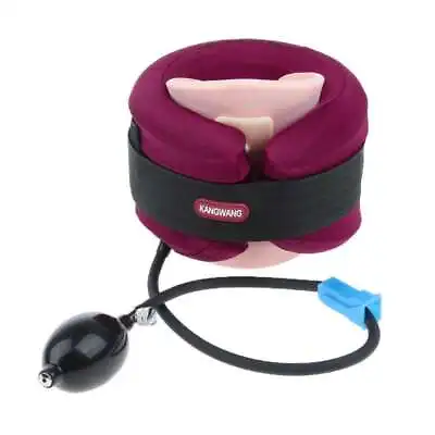 Inflatable Cervical Neck Traction Collar Device Multi Layer Pillow With Pump - • £20.64