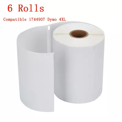 6 Rolls DYMO 4XL Direct Thermal Shipping Labels 4x6 1744907 Compatible 220/Roll • $30.95