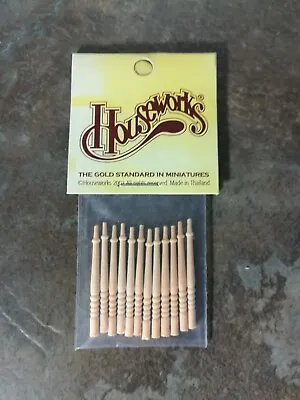 $5.99 • Buy Dollhouse Miniature Spindles 1:24 Half Scale Stair Or Porch 1 1/4  Set Of 12