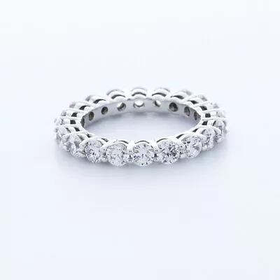 2.3 CT Lab-Created Diamonds E/VVS1 Round Cut 14K White Gold Basket Eternity Ring • £1435.15