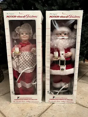 New Vintage ELCO Motion-ettes Of Christmas Santa And Mrs. Claus With Candle • $250