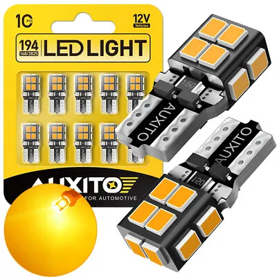 10X AUXITO 175 2825 168 194 T10 LED Parking Light Bulb Canbus Super Bright Amber • $14.99