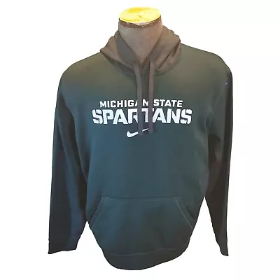 Michigan State Spartans Sweatshirt Hoodie  Mens. Nike Therma Fit Medium Green • $21.93