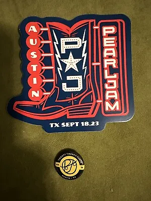 Pearl Jam Austin Texas Sticker And Pin September 18 2023 • $42.73