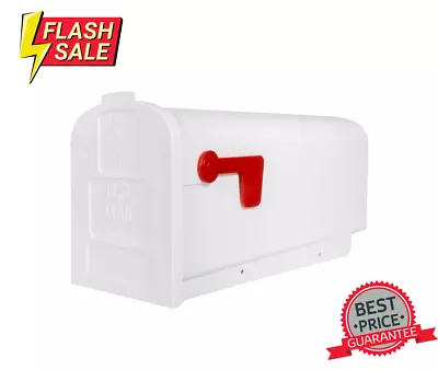 White Mailbox Deluxe Polybox Durable & Best Rust-proof Polymer Post Mounted New • $9.81