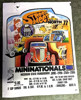 Vintage 1977 Street Meet Mini Nationals Detroit Michigan State Fairground Poster • £77.20