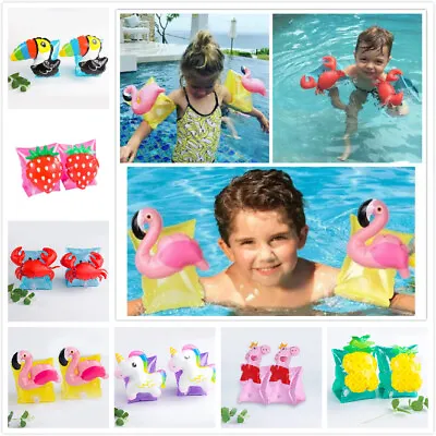 Kids Inflatable Swimming Arm Band Swimming Pool Safety Float Armbands Ring Float • £2.95