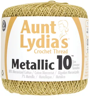 Aunt Lydia's Metallic Crochet Thread Size 10-Gold & Gold 154M-0090G • £11.36